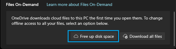 Enable Files on Demand Option in OneDrive