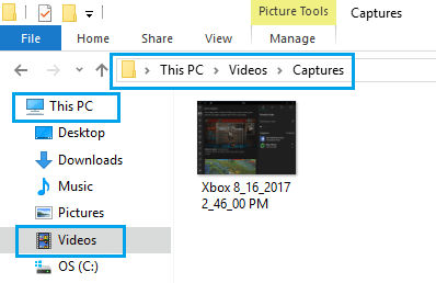 Gameplay Videos Storage Location in Windows 10