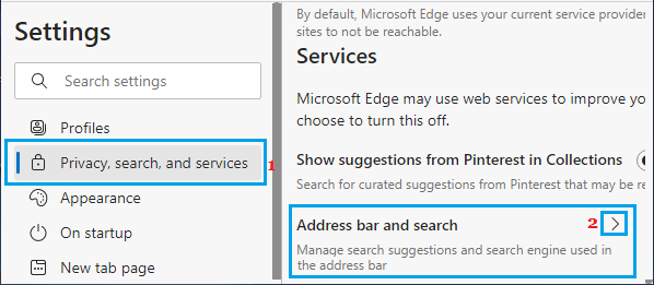 Manage Address Bar and Search Option in Microsoft Edge