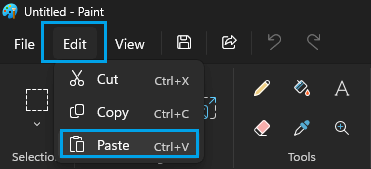 Paste Snip to Windows Paint App