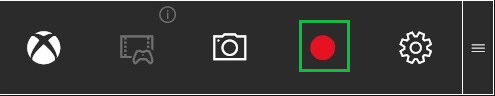 Red Circle Recording Button in Game Bar 