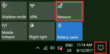 Turn WiFi ON/OFF Using Notifications Icon in Windows 10