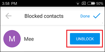 Unblock Contact Option in imo on Android Phone