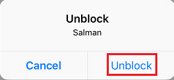 Unblock Contact Pop-up in imo on iPhone