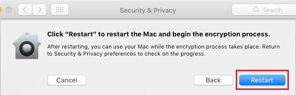 Start Process of Encrypting Files on Mac