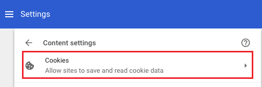 Cookies Settings Option on Mac Chrome Browser