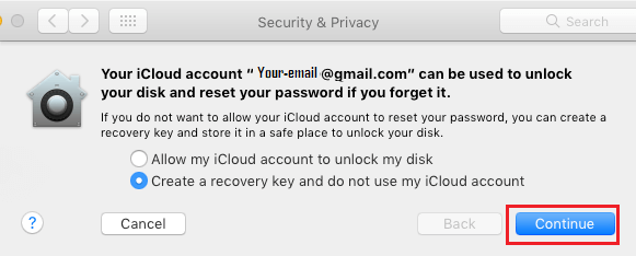 Create Recovery Key to Unlock FileVault on Mac Option