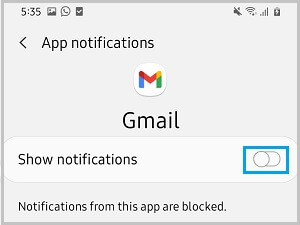 Disable Gmail Notifications on Android