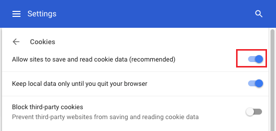 Enable Cookies on Mac Chrome Browser