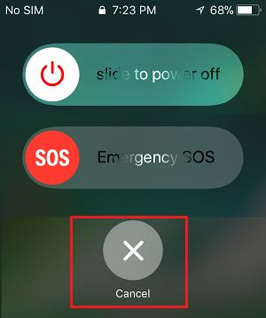 Emergency SOS Screen on iPhone