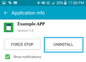 Unistall App on Android Phone