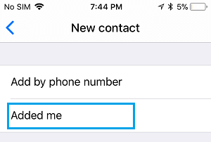 Added Me Option in imo on iPhone