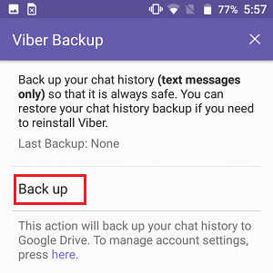 Backup Viber Chats