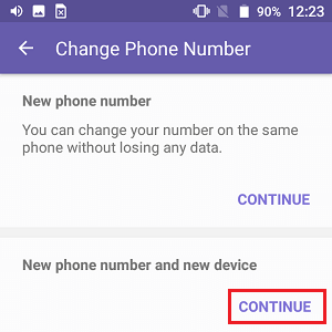 Change Viber Phone Number on New Device 