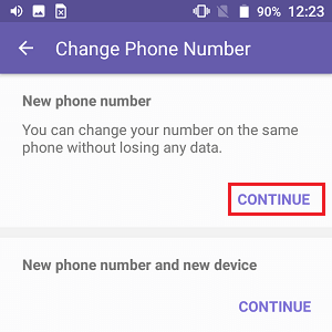 Change Viber Phone Number on Same Phone