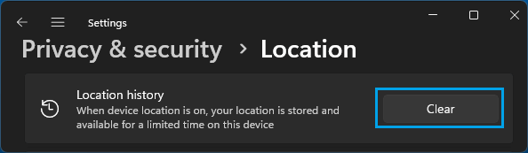 Clear Location History Tab on Windows Computer