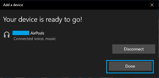 Finish Adding Bluetooth Headset to PC