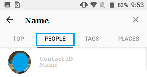 Contact in People Tab on Instagram