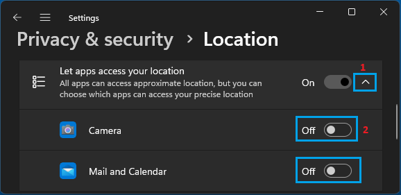 Disable Location Services For Specific Apps on Windows Computer