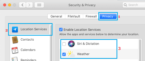 Enable or Disable Location Services For Specific Apps on Mac