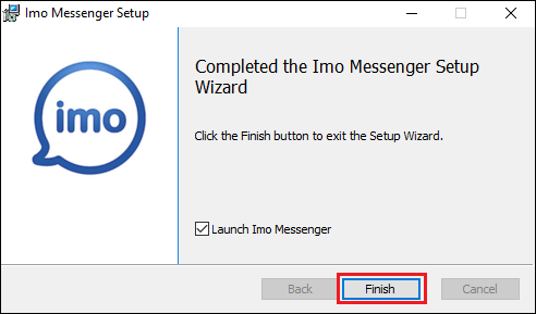 Finish Installation of imo on Windows PC