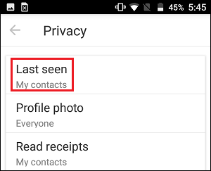 imo Last Seen Tab on Android Phone