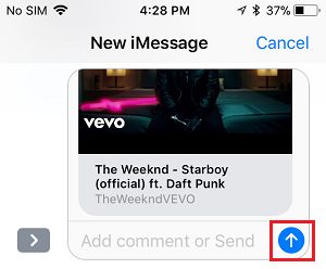 Send YouTube Video as Message on iPhone
