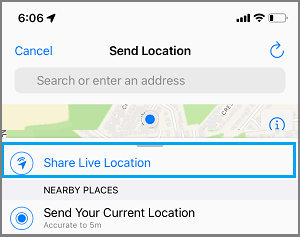 Share Live Location Option in WhatsApp