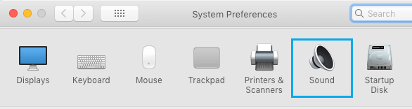 Sound Option in System Preferences Screen on Mac