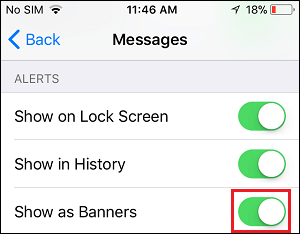 Turn Off Banner Notifications on iPhone