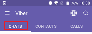 Viber Chats Tab on Android Phone