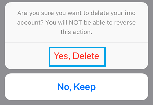 How to Delete IMO Account On iPhone and Android - 10