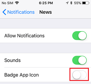 Badge App Icon on iPhone