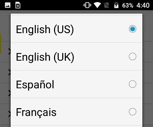 Select Support Language in Snapchat