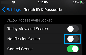 Disable Notification Center and Today View on iPhone Lock Screen