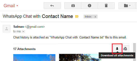 Download Icon in Gmail