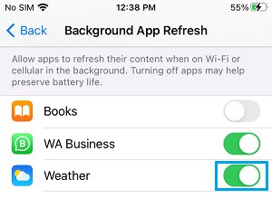 how to get the weather app back