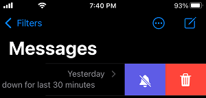 Mute Message on iPhone