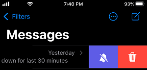 Mute Conversation on iMessage