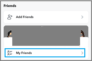 My Friends Tab in Snapchat