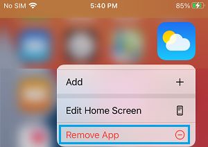 Remove Weather App from iPhone
