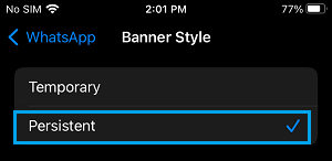 Enable Temporary or Persistent Banner Notifications on iPhone