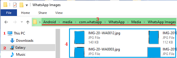 Photos in WhatsApp Images Folder on Android Phone