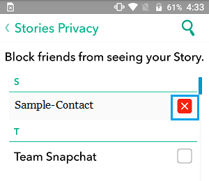 Select People to Block From Your Story in Snapchat