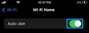 Enable Auto-Join on iPhone