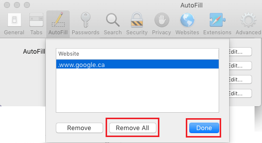 Remove Autofill Data From Safari Browser