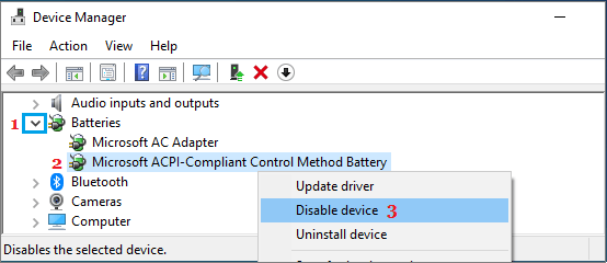 Disable Battery Driver on Windows PC