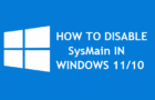 Disable SysMain in Windows