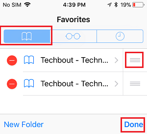 Edit and Rearrange Websites in Safari Favorites Screen on iPhone 