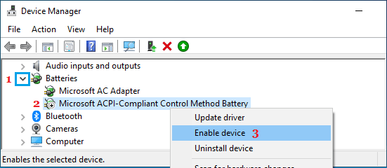Enable Battery Driver on Windows PC